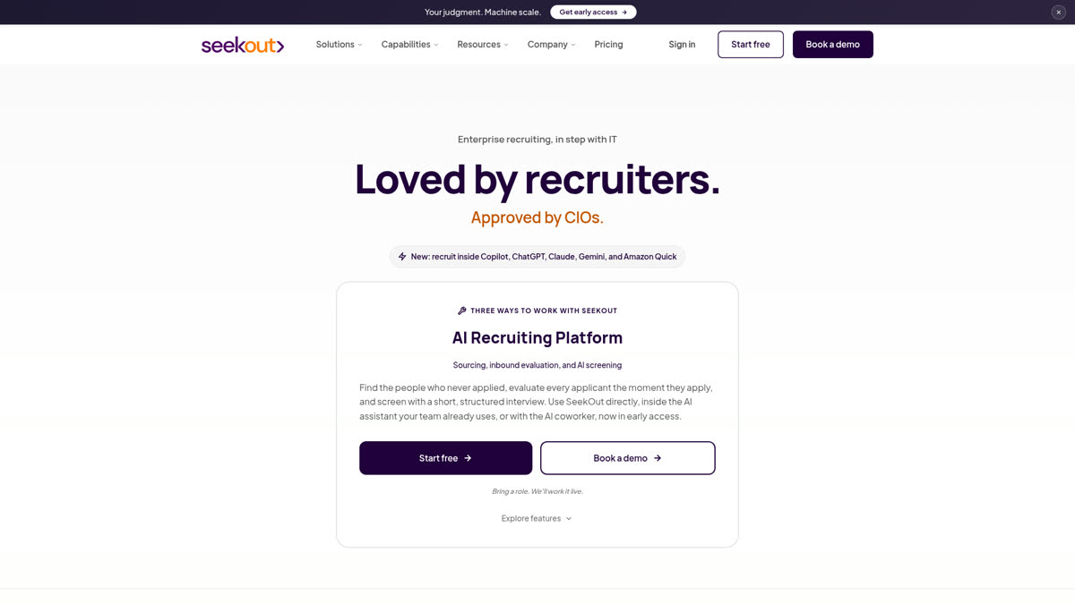 SeekOut homepage